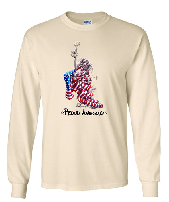 Weimaraner - Proud American - Long Sleeve T-Shirt