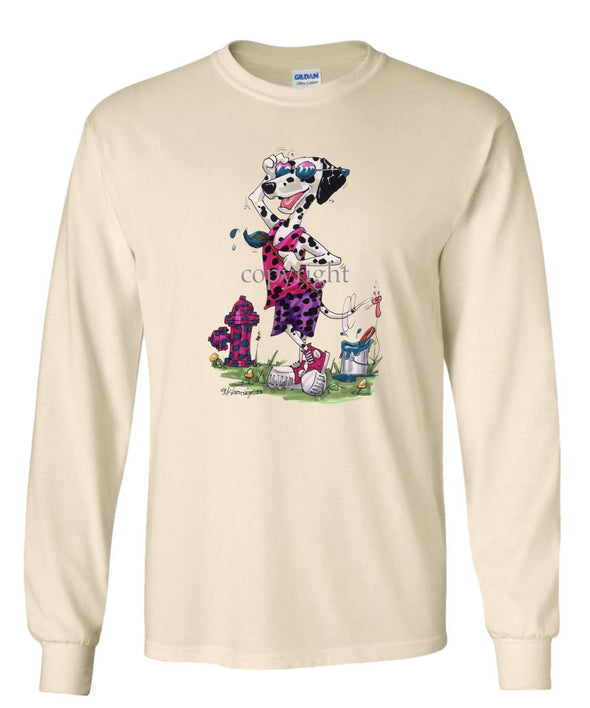 Dalmatian - Painting Hydren - Caricature - Long Sleeve T-Shirt