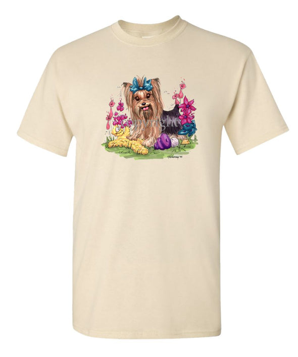 Yorkshire Terrier - Toys Turquoise Ribbon - Caricature - T-Shirt