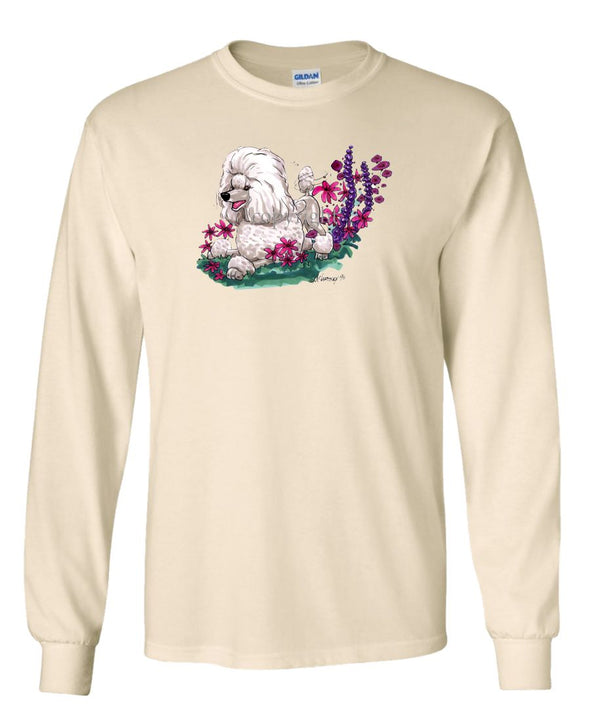 Poodle  Toy White - In Flowers - Caricature - Long Sleeve T-Shirt