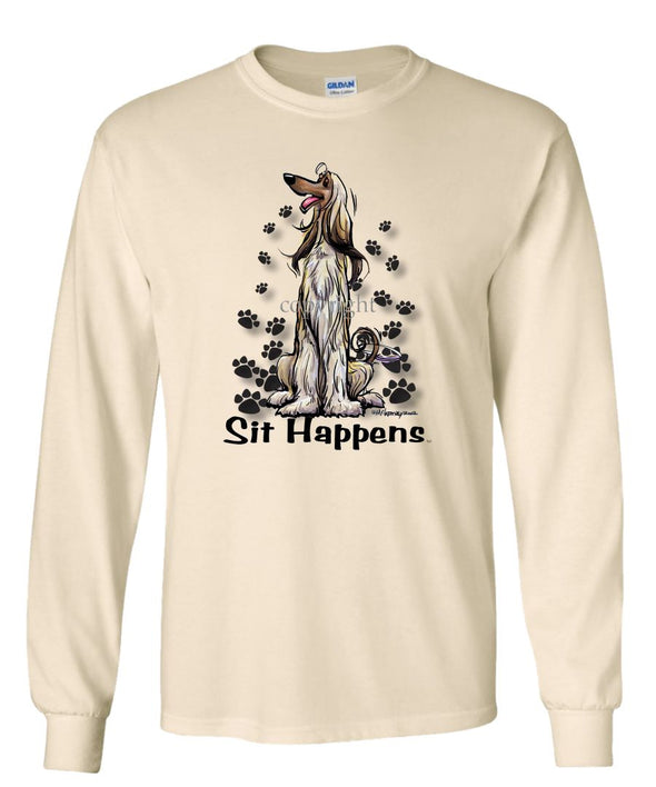Afghan Hound - Sit Happens - Long Sleeve T-Shirt