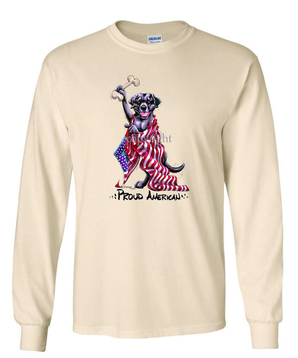 Labrador Retriever  Black - Proud American - Long Sleeve T-Shirt