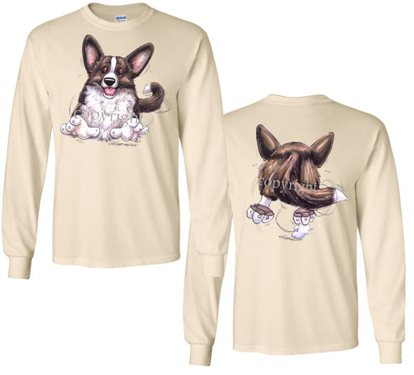 Welsh Corgi Cardigan - Coming and Going - Long Sleeve T-Shirt (Double Sided)