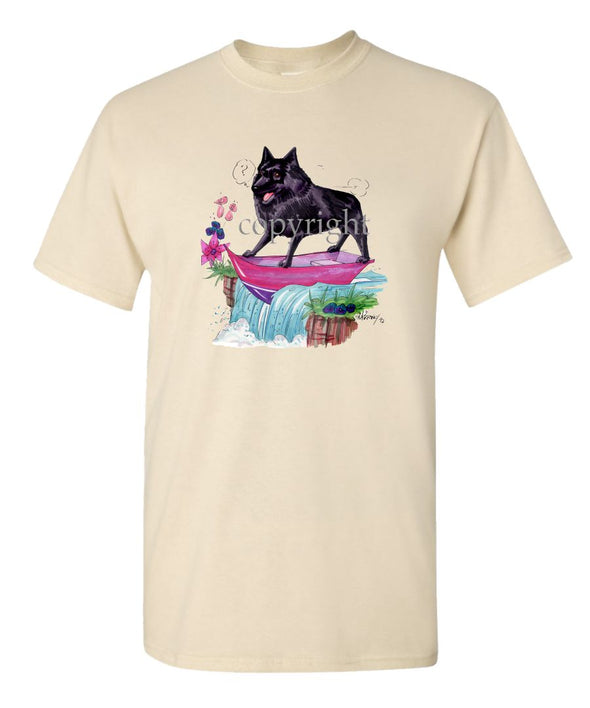 Schipperke - Boat Waterfall - Caricature - T-Shirt
