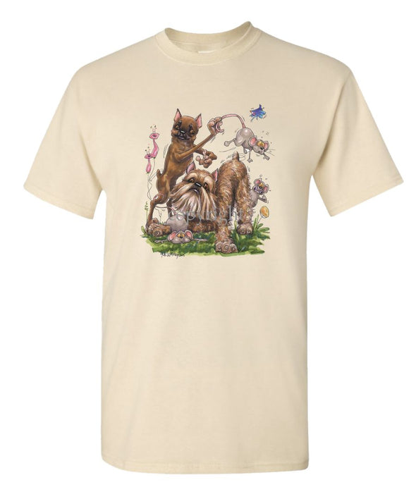 Brussels Griffon - Group With Mice - Caricature - T-Shirt