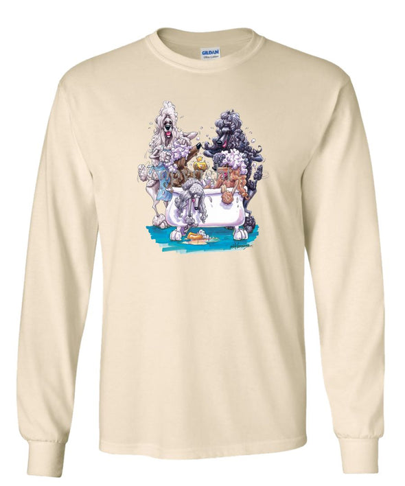 Poodle - Group Bathtub - Caricature - Long Sleeve T-Shirt
