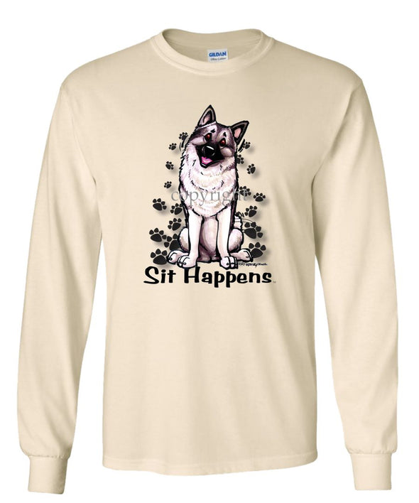 Norwegian Elkhound - Sit Happens - Long Sleeve T-Shirt