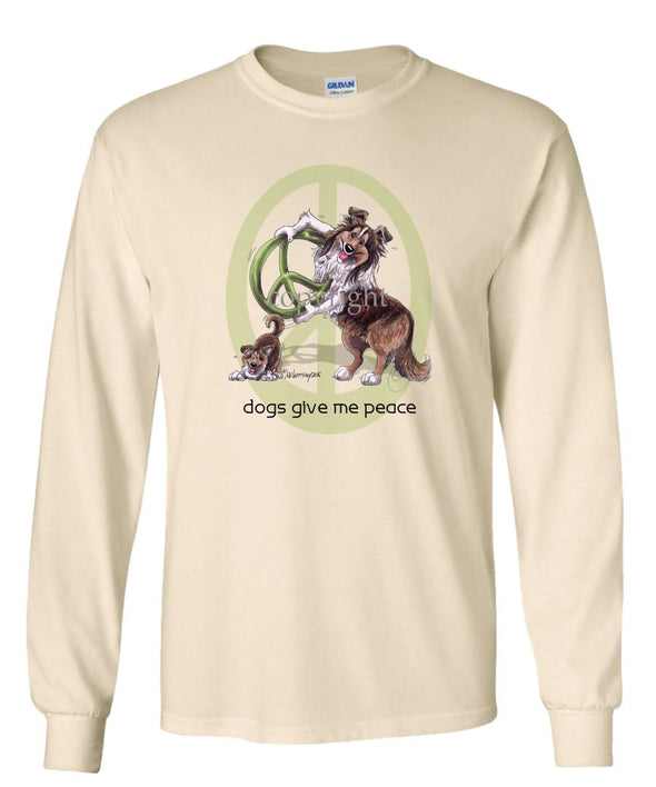 Shetland Sheepdog - Peace Dogs - Long Sleeve T-Shirt