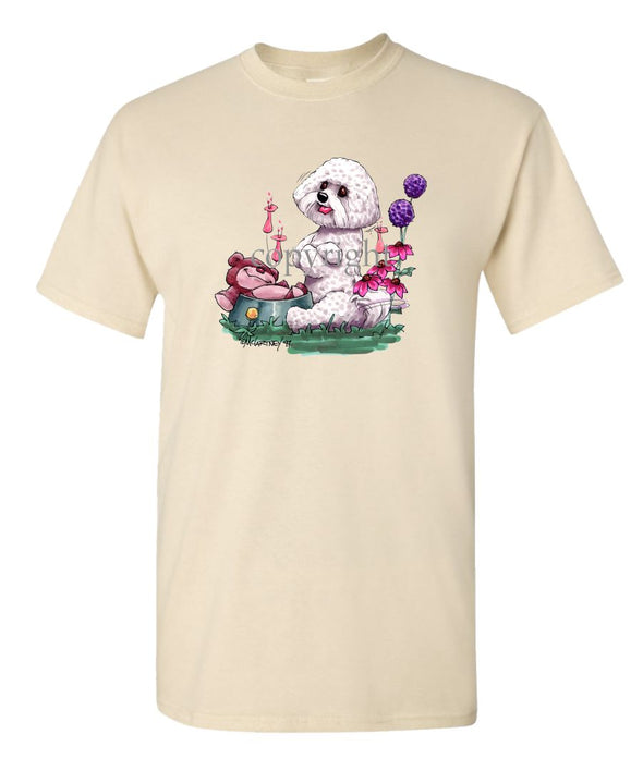 Bichon Frise - Toy Bear In Dish - Caricature - T-Shirt