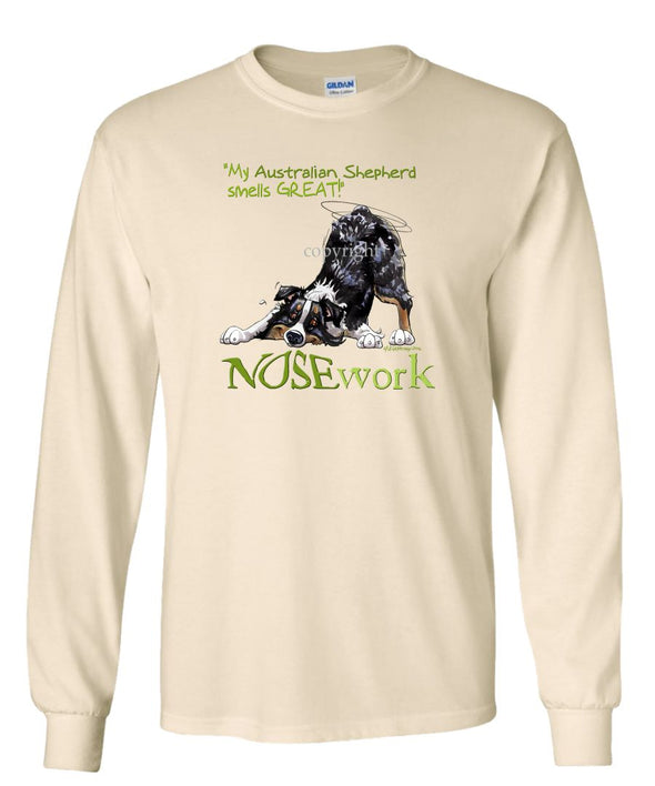 Australian Shepherd  Black Tri - Nosework - Long Sleeve T-Shirt