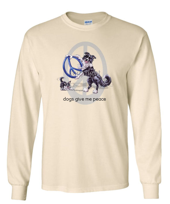 Border Collie - Peace Dogs - Long Sleeve T-Shirt