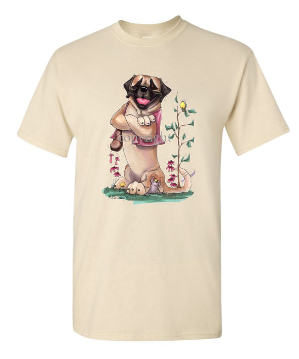 Mastiff - Sitting With Vest On - Caricature - T-Shirt