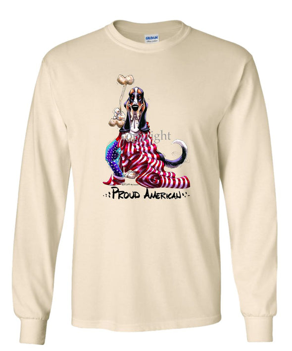 Basset Hound - Proud American - Long Sleeve T-Shirt