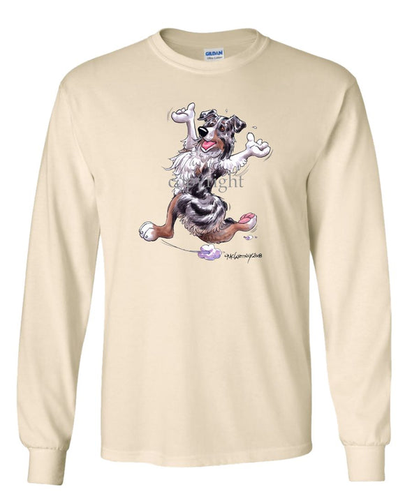 Australian Shepherd  Blue Merle - Happy Dog - Long Sleeve T-Shirt