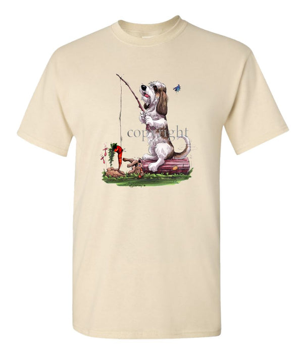 Petit Basset Griffon Vendeen - Fishing With Carrot - Caricature - T-Shirt