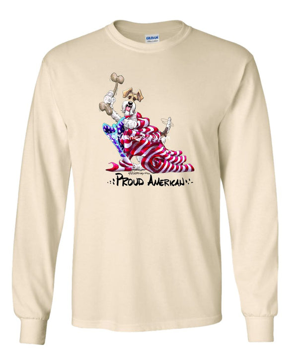 Wire Fox Terrier - Proud American - Long Sleeve T-Shirt