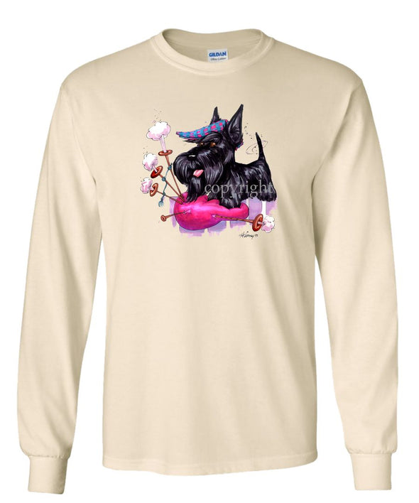 Scottish Terrier - Bagpipe - Caricature - Long Sleeve T-Shirt