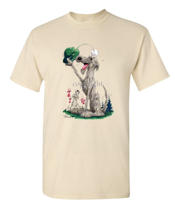 Irish Wolfhound - Tipping Hat - Caricature - T-Shirt