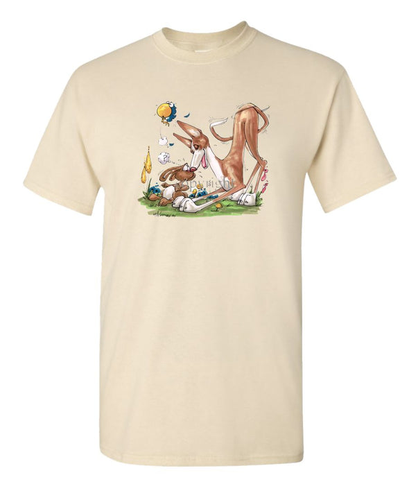 Ibizan Hound - With Rabbit - Caricature - T-Shirt