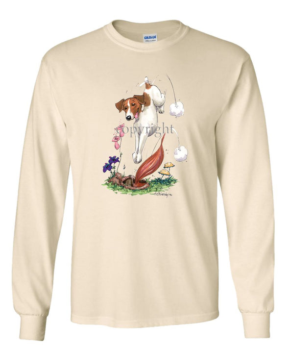 Jack Russell Terrier - Diving After Fox - Caricature - Long Sleeve T-Shirt