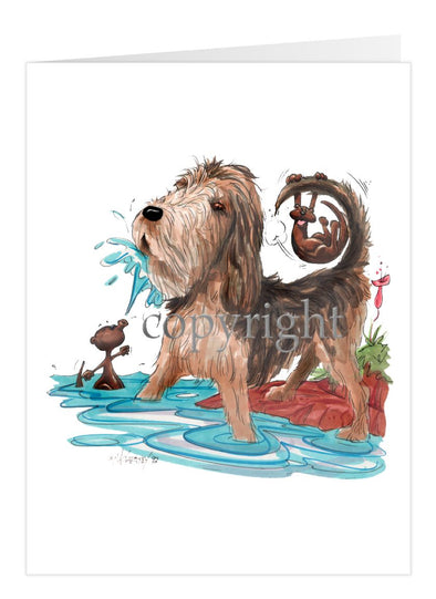 Otterhound - Otter Squirting Water - Caricature - Card
