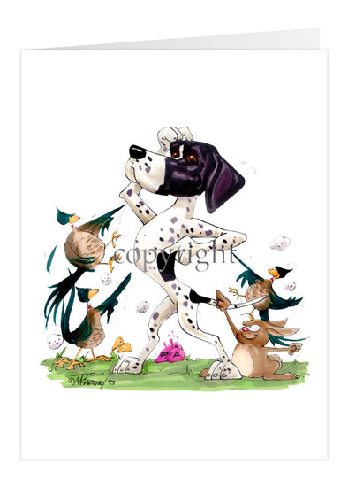 Pointer - Pheasants Pointing - Caricature - Card