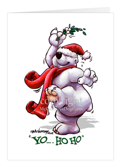 Polar Bear Under The Mistletoe - Christmas Gatherings - Christmas Card