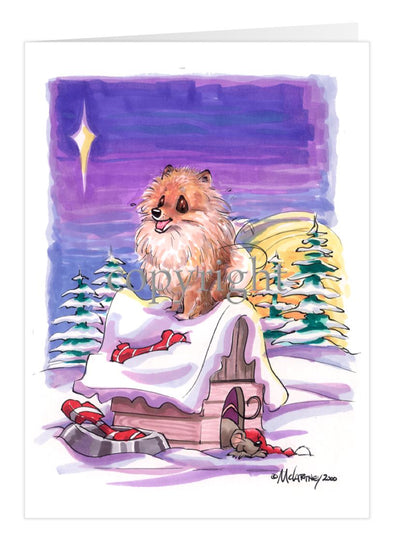 Pomeranian - Rooftop - Christmas Card