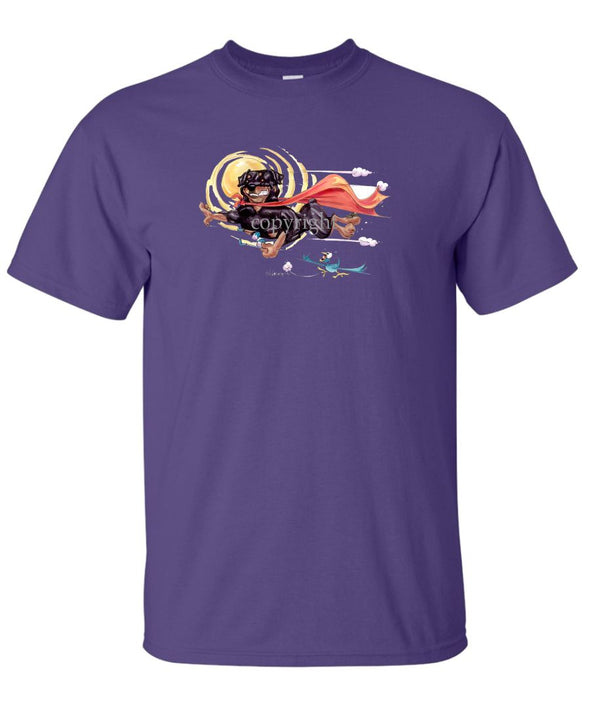 Rottweiler - Flying With Cape - Caricature - T-Shirt