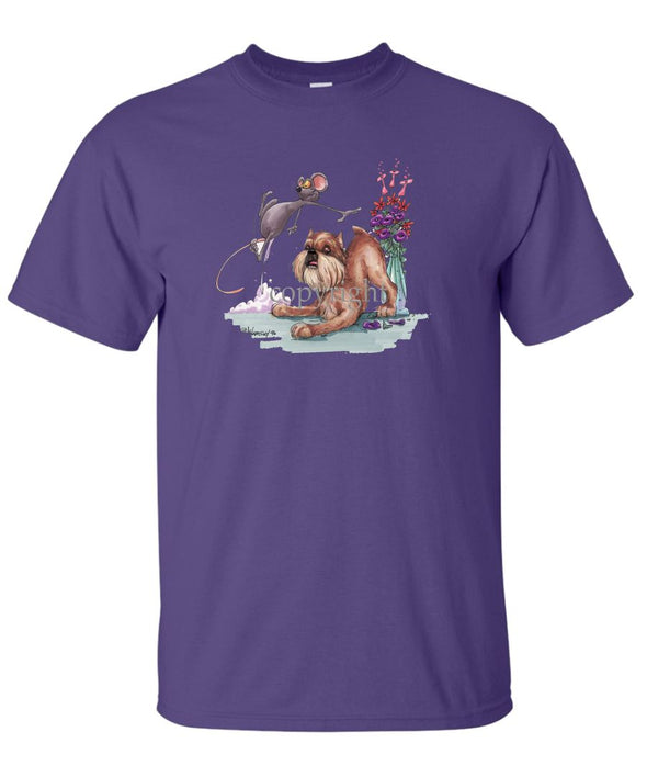 Brussels Griffon - Mouse And Flowers - Caricature - T-Shirt