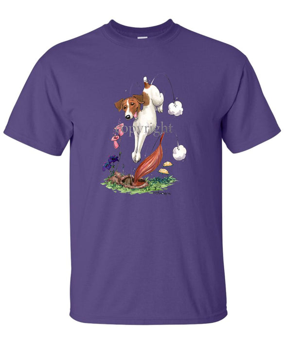 Parson Russell Terrier - Diving After Fox - Caricature - T-Shirt