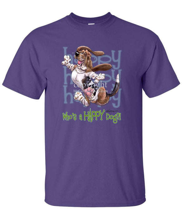 Basset Hound - Who's A Happy Dog - T-Shirt