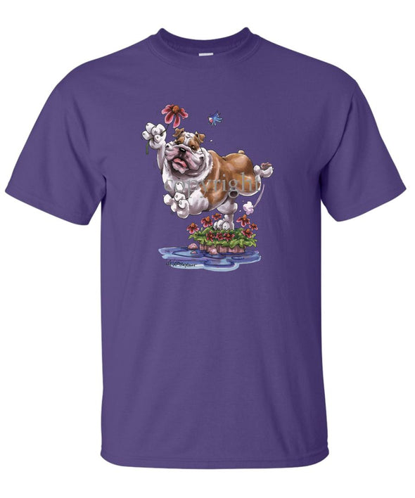 Bulldog - With Flower - Caricature - T-Shirt