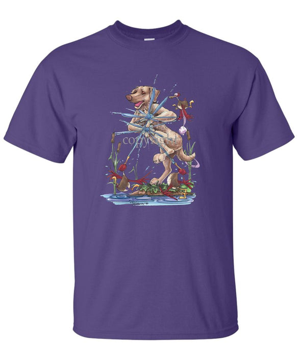 Chesapeake Bay Retriever - Ducks Squirting - Caricature - T-Shirt