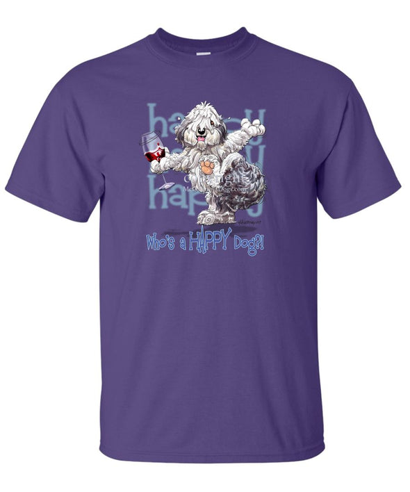 Old English Sheepdog - Who's A Happy Dog - T-Shirt