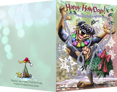 Rottweiler - Happy Holly Dog Pine Skirt - Christmas Card
