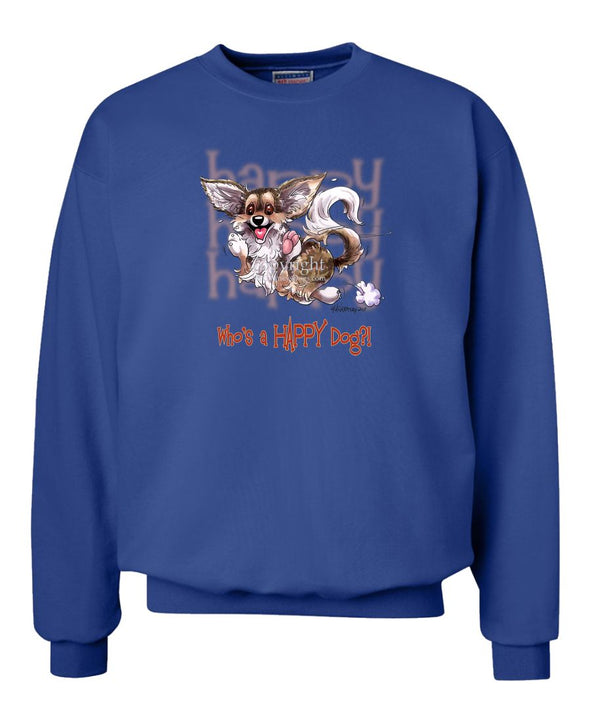 Chihuahua  Longhaired - Who's A Happy Dog - Sweatshirt