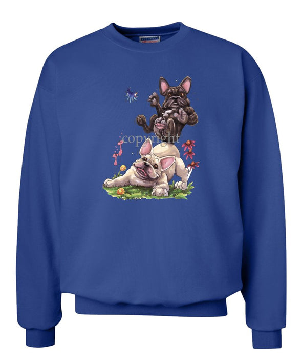 French Bulldog - Group Sitting On Each Other - Caricature - Sweatshirt