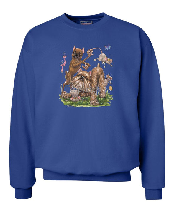 Brussels Griffon - Group With Mice - Caricature - Sweatshirt