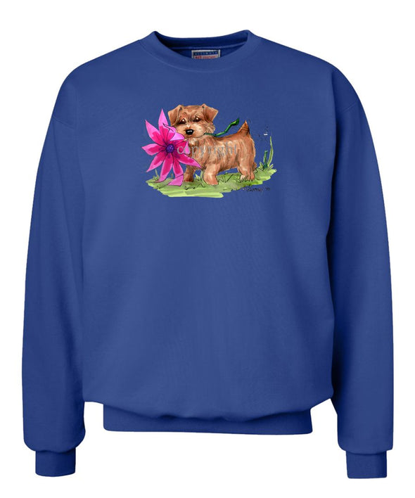Norfolk Terrier - With Flower - Caricature - Sweatshirt