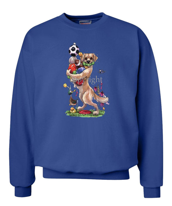 Golden Retriever - Holding Balls - Caricature - Sweatshirt