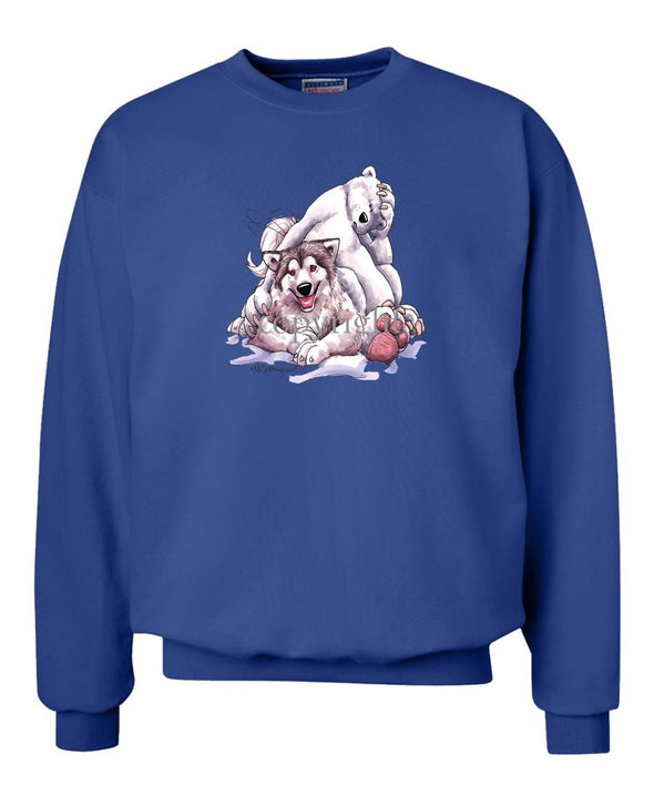 Alaskan Malamute - With-polar-bear - Caricature - Sweatshirt