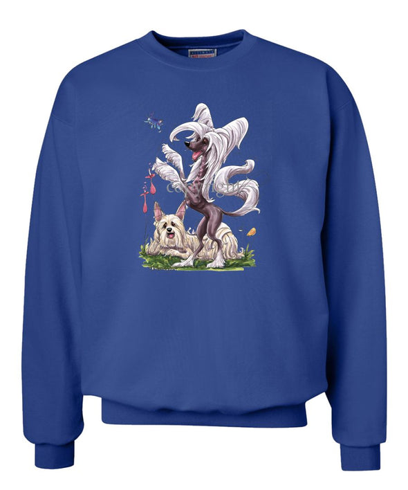 Chinese Crested - Group Standing - Caricature - Sweatshirt