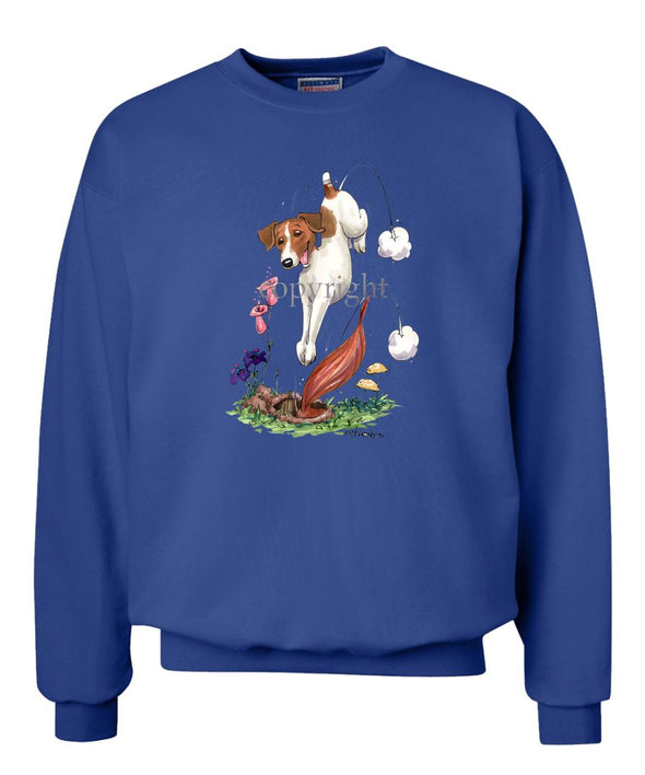 Parson Russell Terrier - Diving After Fox - Caricature - Sweatshirt