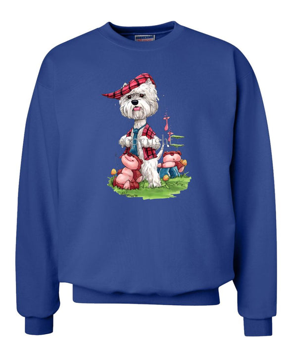 West Highland Terrier - Red Vest - Caricature - Sweatshirt