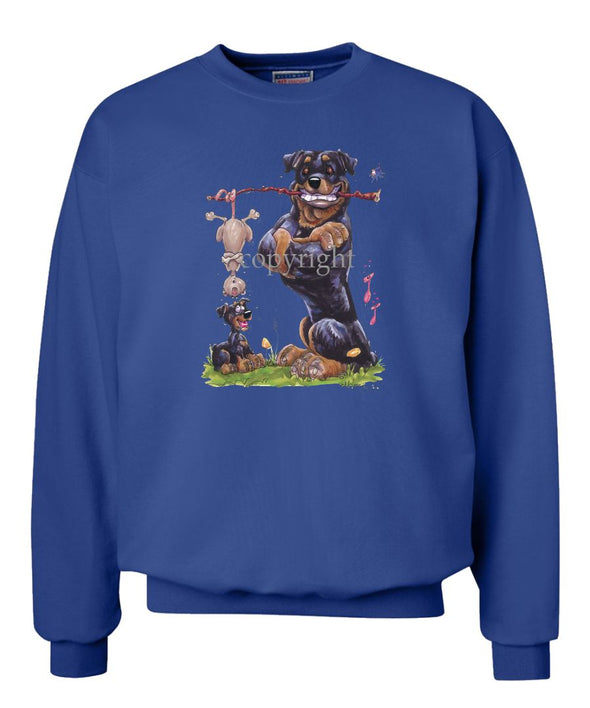 Rottweiler - Holding Branch Possum - Caricature - Sweatshirt