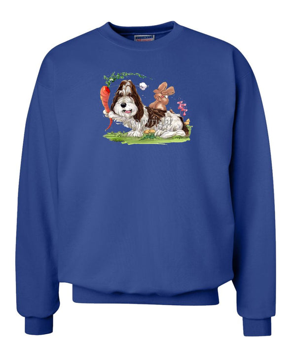 Petit Basset Griffon Vendeen - With Carrot Teasing Rabbit - Caricature - Sweatshirt