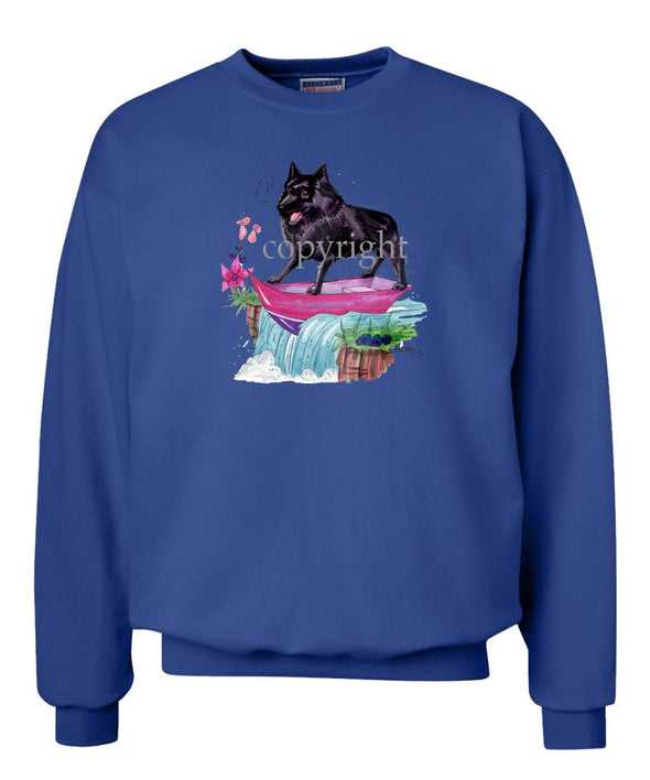 Schipperke - Boat Waterfall - Caricature - Sweatshirt