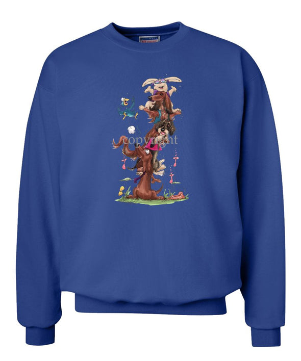 Dachshund - Group Stacked On Shoulders - Caricature - Sweatshirt