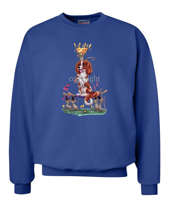 Cavalier King Charles - With Mice And Crown - Caricature - Sweatshirt